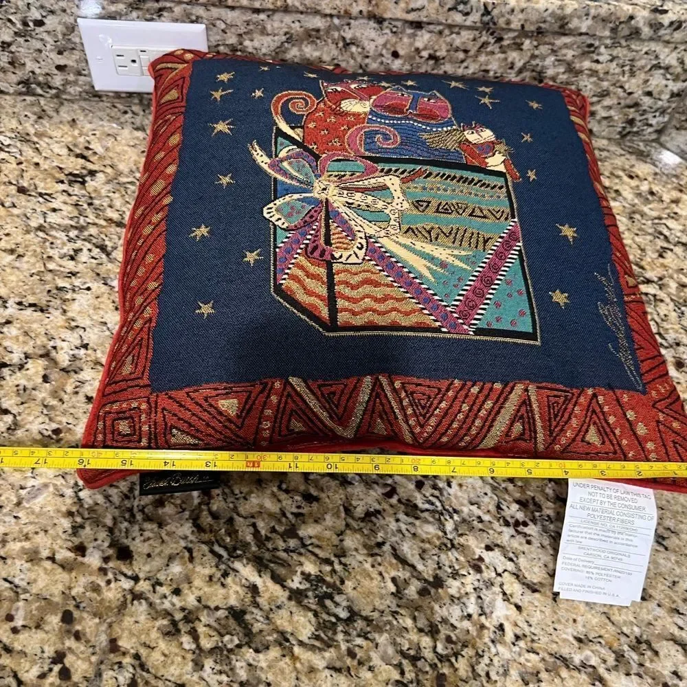 Laurel Burch cat accent pillow